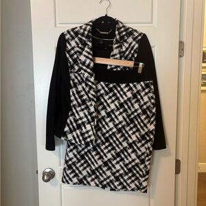 WHBM Black and White Plaid tweed skirt with Jacket